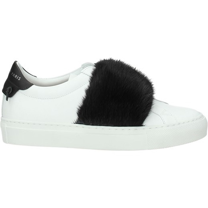 GIVENCHY URBAN STREET ELASTIC SNEAKERS WITH FUR DETAIL BE0005E01P116