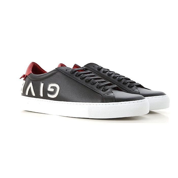 GIVENCHY MEN SHOES BH001DH05Y 009 Urban Street Logo Applique Leather Sneakers