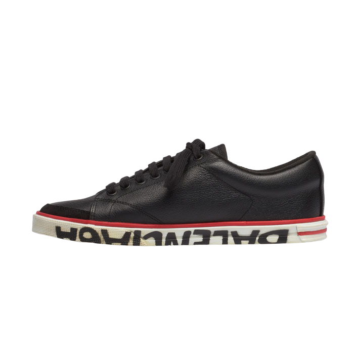 バレンシアガ BALENCIAGA メンズ レディースシューズ 561248 WAZH1 1000 Distressed Logo-Sole Leather Trainers in Black