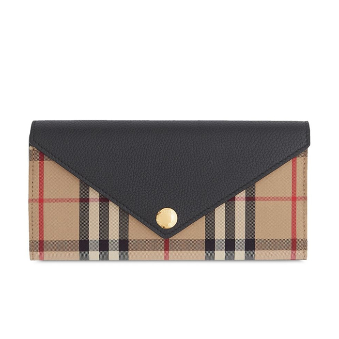 バーバリー BURBERRY 長財布 小銭入れ付き VINTAGE CHECK ヴィンテージチェック ブラック レディース 8026108 BLK