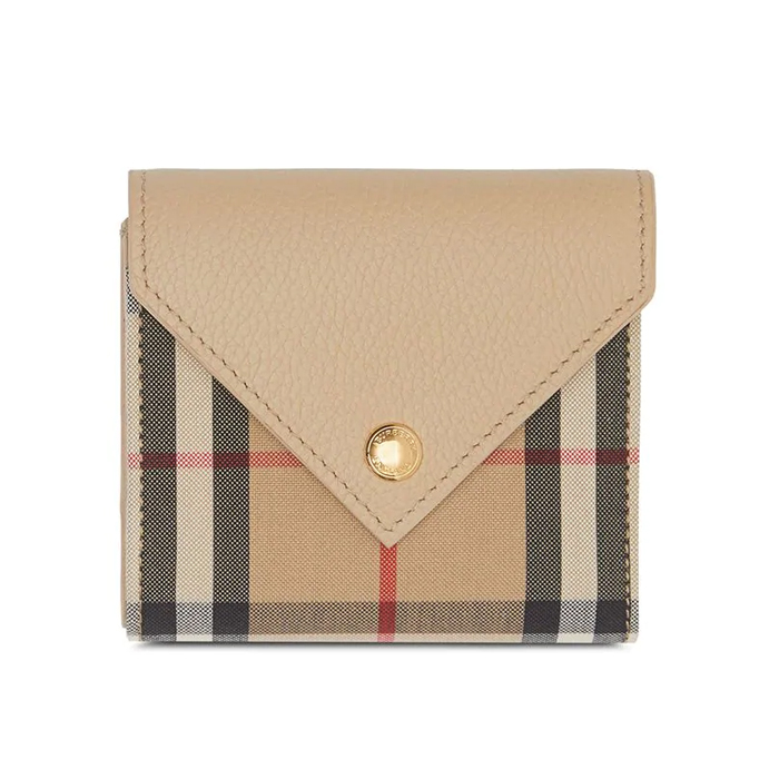 バーバリー BURBERRY 三つ折り財布 ヴィンテージチェック＆グレイニーレザー フォールディングウォレット 8026115 LIBE