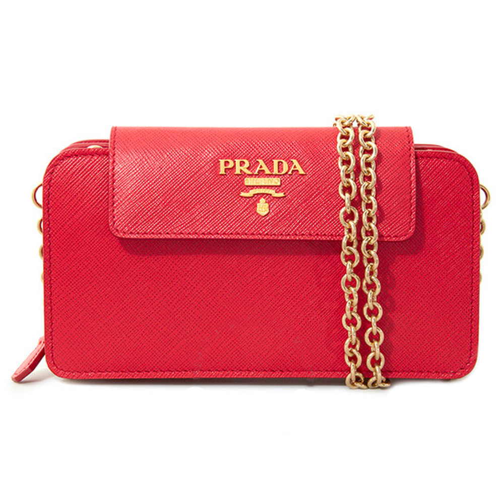 プラダ PRADA レディース サフィアーノ チェーン ショルダーバッグ 1ZH048 QWA FUOCO