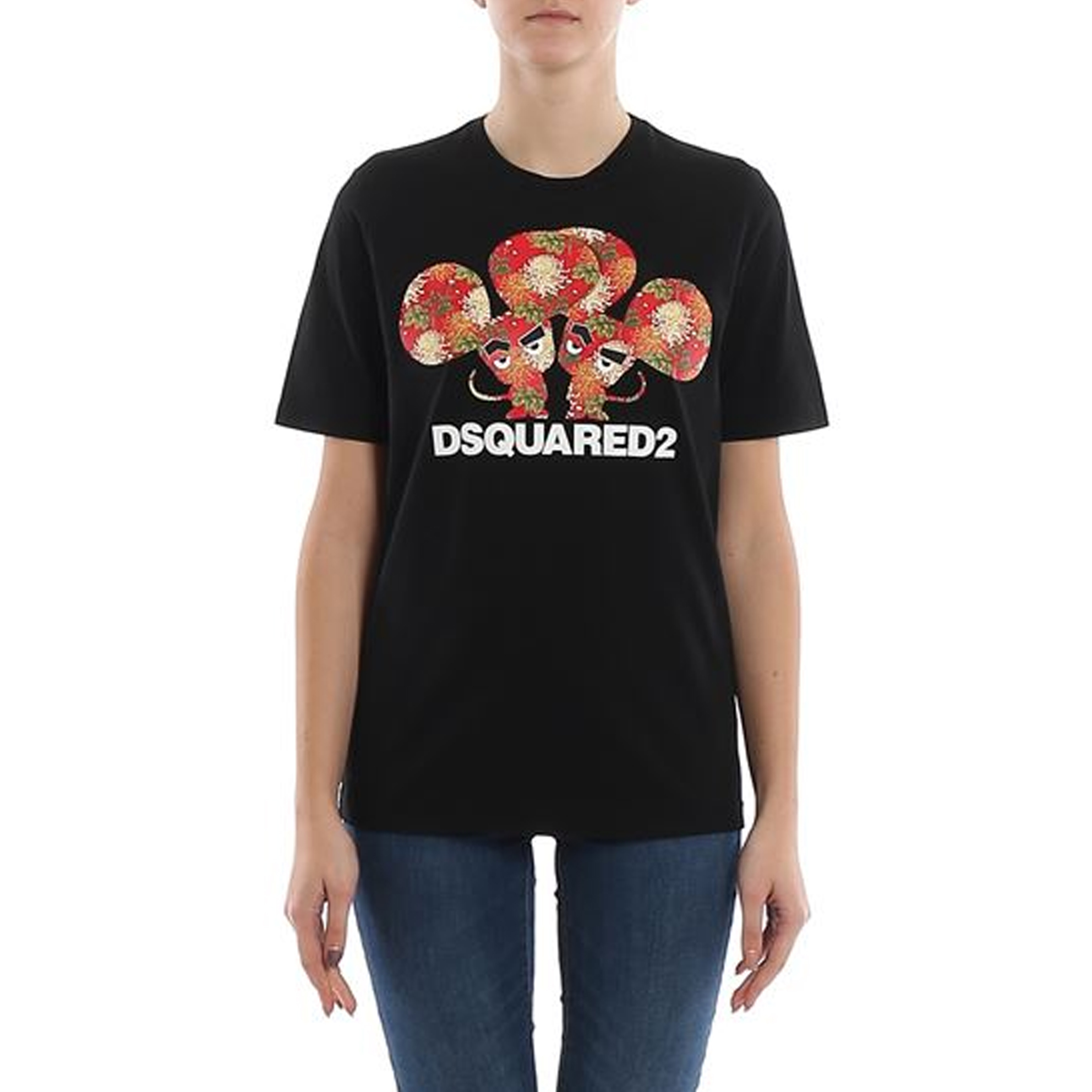 ディースクエアード DSQUARED2 レディース マウスプリントTシャツ S75GD0079 S22427 900 BLACK