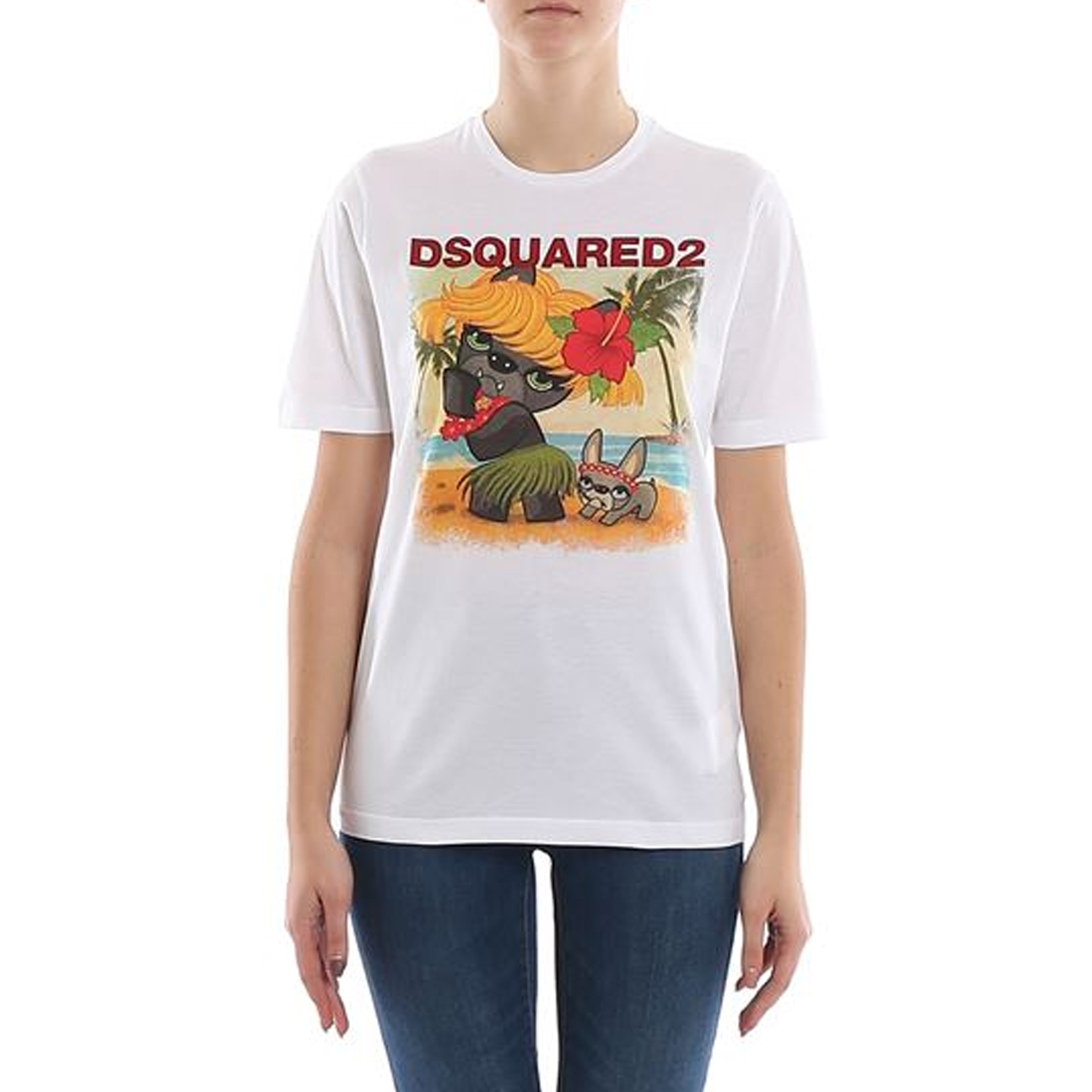 DSQUARED2 LADY T-SHIRT レディTシャツ S75GD0097 S22427 100 WHITE