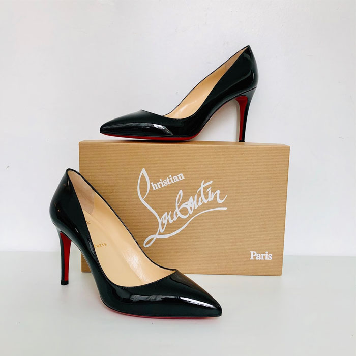 CHRISTIAN LOUBOUTIN LADY SHOES 1100382BK01 BLACK Pigalle 85 Patent Pumbs