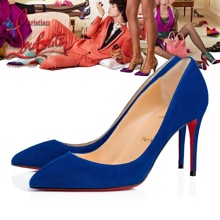 CHRISTIAN LOUBOUTIN LADY SHOES 1180613U482 Suede Street Style Plain Pin Heels Elegant Style