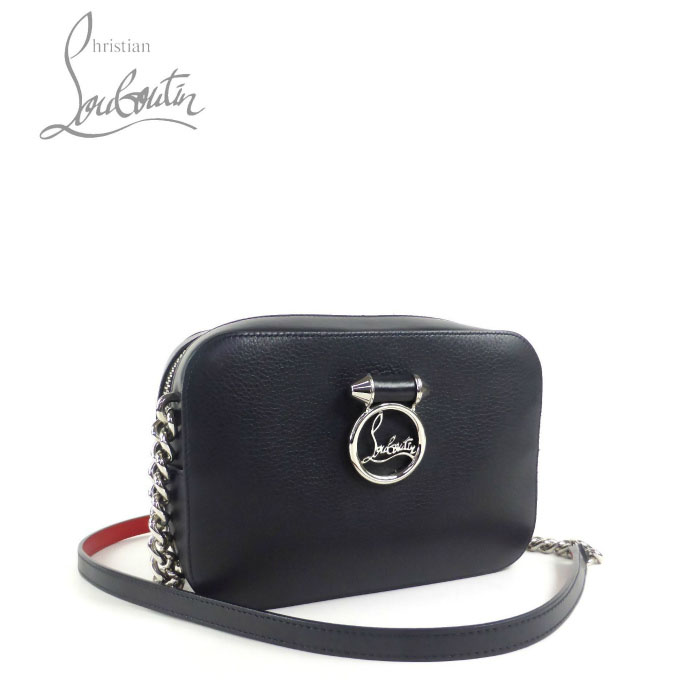 CHRISTIAN LOUBOUTIN BAG 11185090 CM53 Shoulder Bag Silver Logo Crossbody Bag with Chain