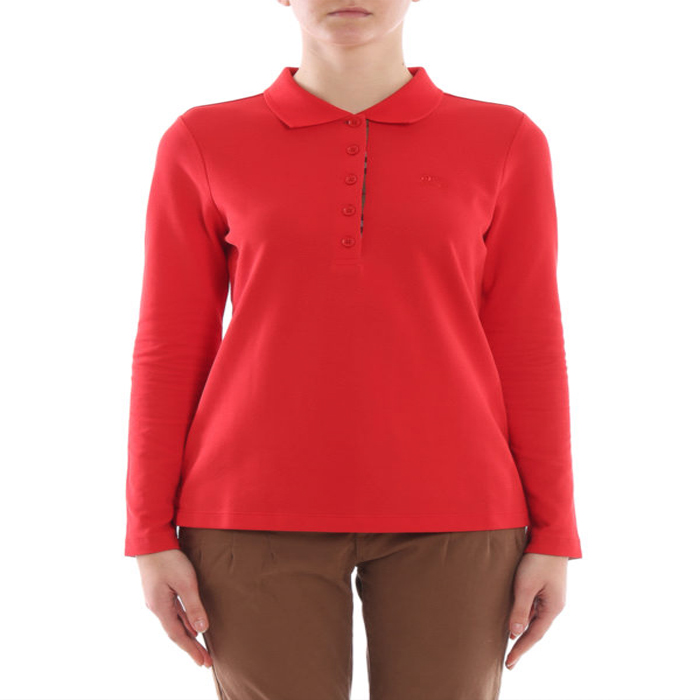 Burberry long sleeve polo shirt 8004800 Bright Red  Authentic