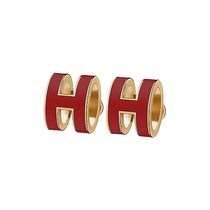 エルメス HERMES EARRING レディースイヤリング H608001F GOLD ROUGE H