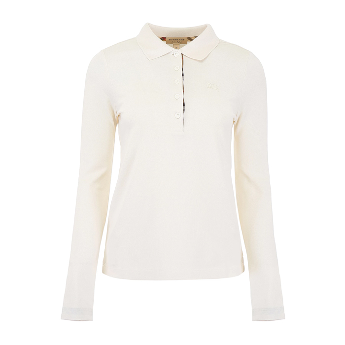 BURBERRY LADY POLO-SHIRT 8004799IVOR long-sleeved Ivory - Authentic