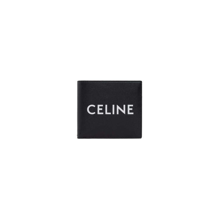 セリーヌ CELINE   メンズレザー 二つ折り財布 ミニ財布 小銭入れあり ロゴ Black 10C873DME 38SI