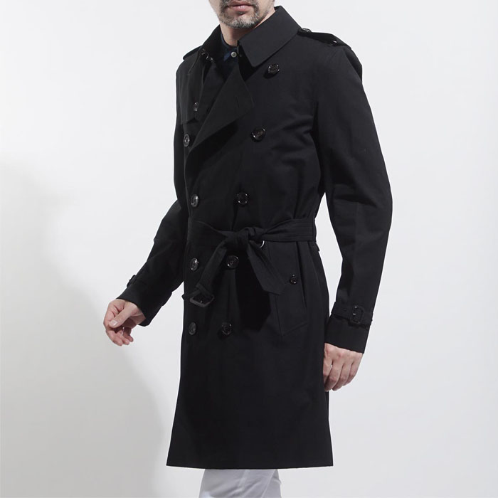 BURBERRY バーバリーMEN COAT トレンチコート ブラック メンズ コート 4073481 BLACK KENSINGTON