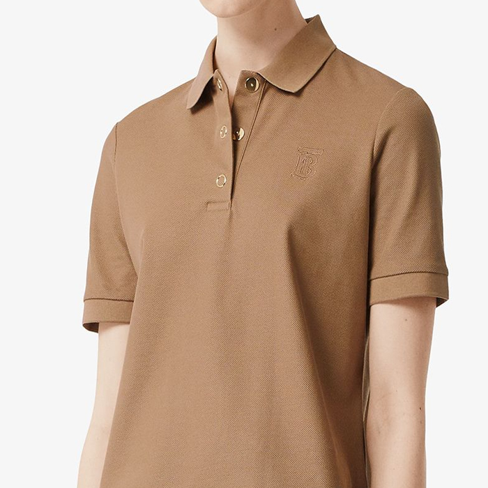 BURBERRY Monogram Pattern Cotton Pique Polo Shirt 8015210