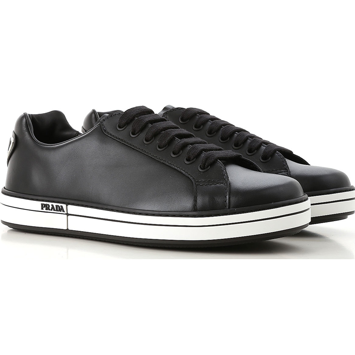 Black Badge Sneakers In Calf Leather By Prada 4E3314 6DT F0002