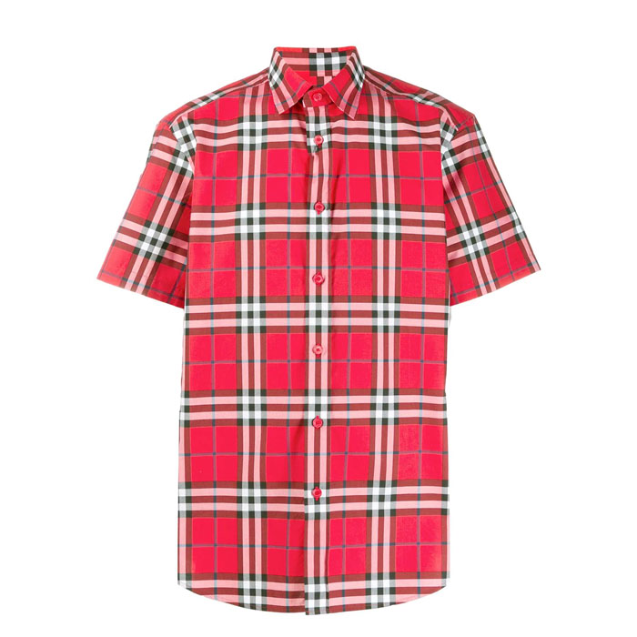 BURBERRY バーバリー シャツ MEN SHIRT 8020870 BRIC Short Sleeve Check Pattern Shirt