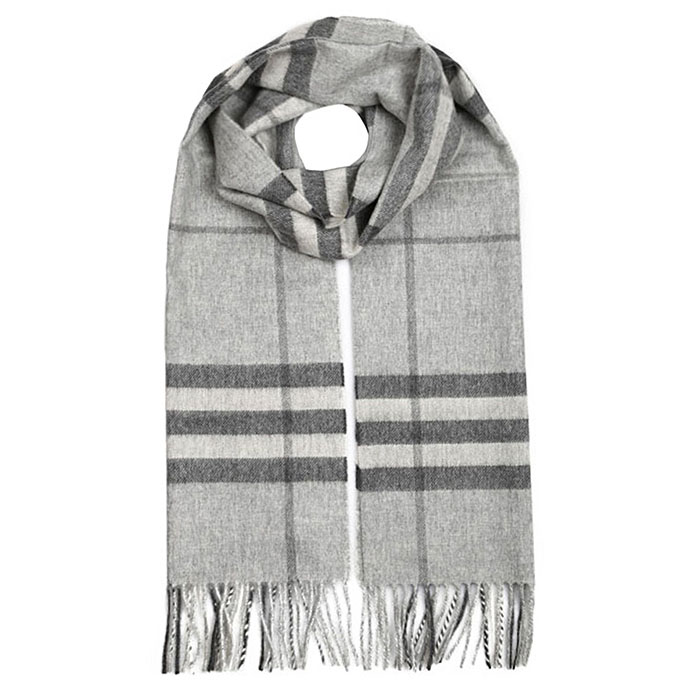 バーバリー BURBERRY MUFFLER レディースマフラー GIANT CHECK CASHMERE SCARF 3915472 PALE GREY MEL CHK R