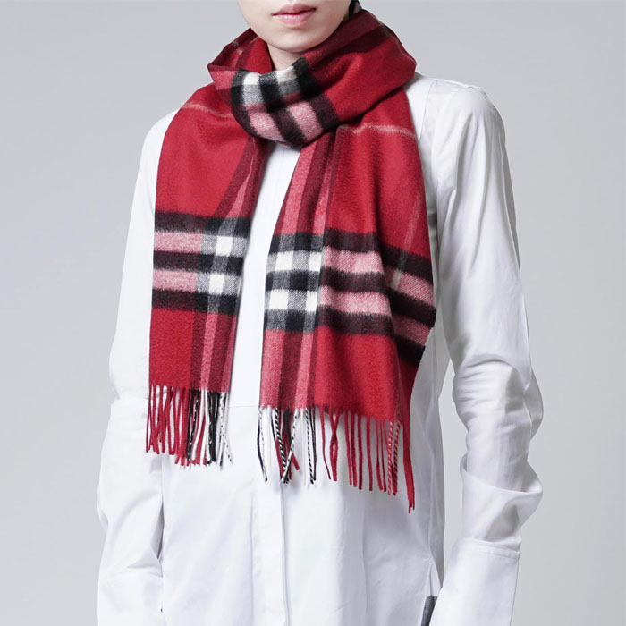 BURBERRY MUFFLER バーバリー マフラー CASHMERE SCARF 3993742 PARADE RED