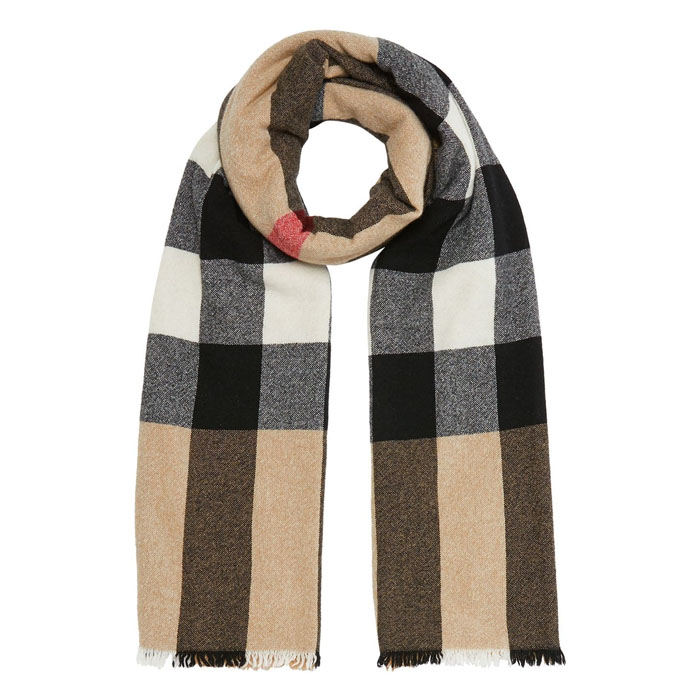 BURBERRY MUFFLER バーバリー マフラー 8007844 CAME Vintage Check Bandana Cashmere Shawl