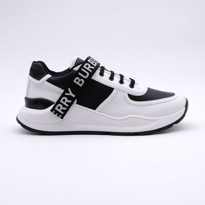 BURBERRY Logo Detail Leather and Nylon Sneakers 8009801