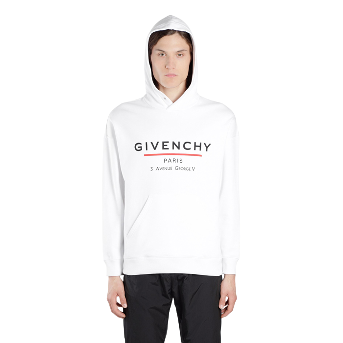 ジバンシィGIVENCHY メンズ フード付き長袖パーカーホワイト BMJ05430AF 100