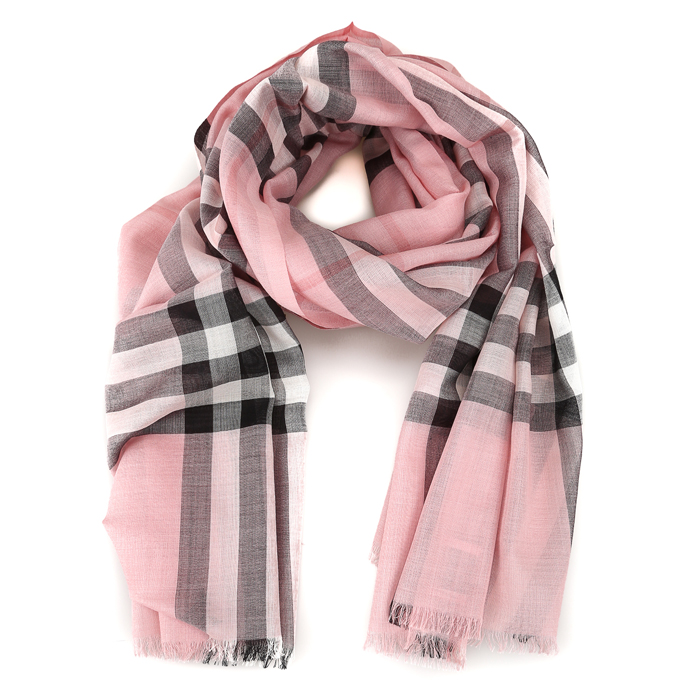 BURBERRY MUFFLER バーバリー マフラー 8015403ASRO Giant check wool and silk gauze scarf