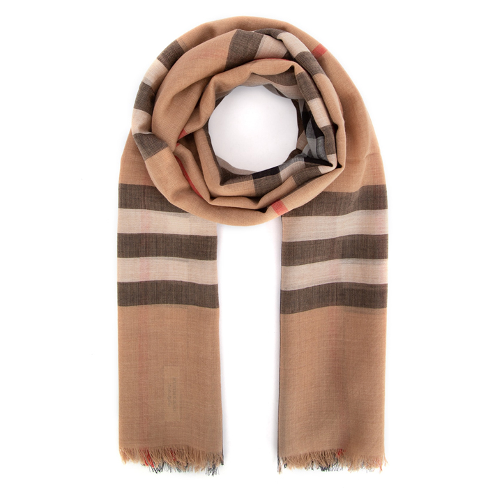 BURBERRY MUFFLER バーバリー マフラー 8015405CA-C Embroidered wool blend scarf