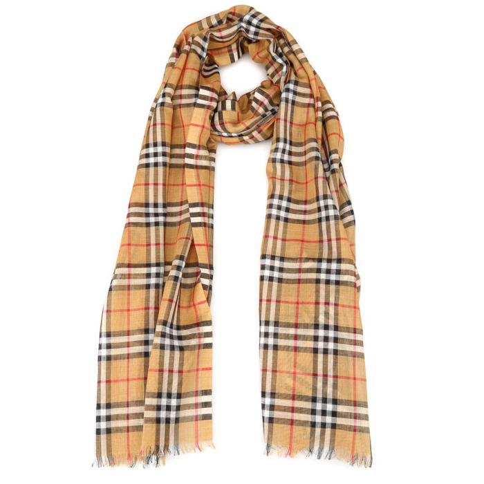 BURBERRY MUFFLER バーバリー マフラー 8015505ANYE Vintage Check wool and silk blend scarf