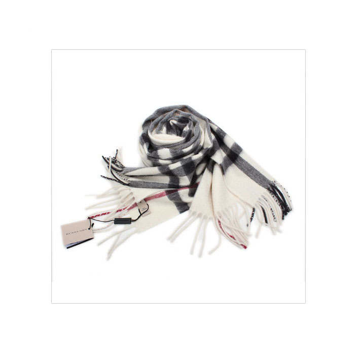 バーバリーBURBERRY MUFFLER  マフラー CASHMERE SCARF 3201309 IVORY CHECK