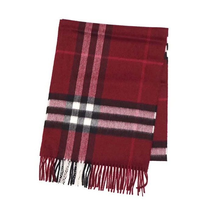 BURBERRY MUFFLER バーバリー マフラー CASHMERE SCARF 3994153 PLUM CHK