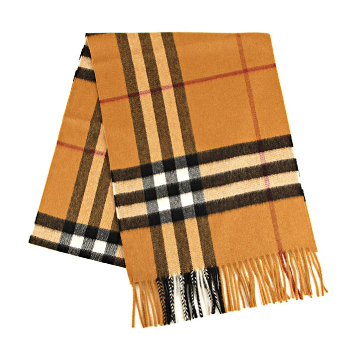 BURBERRY MUFFLER バーバリー マフラー CASHMERE SCARF 3994164 AMBER CHECK