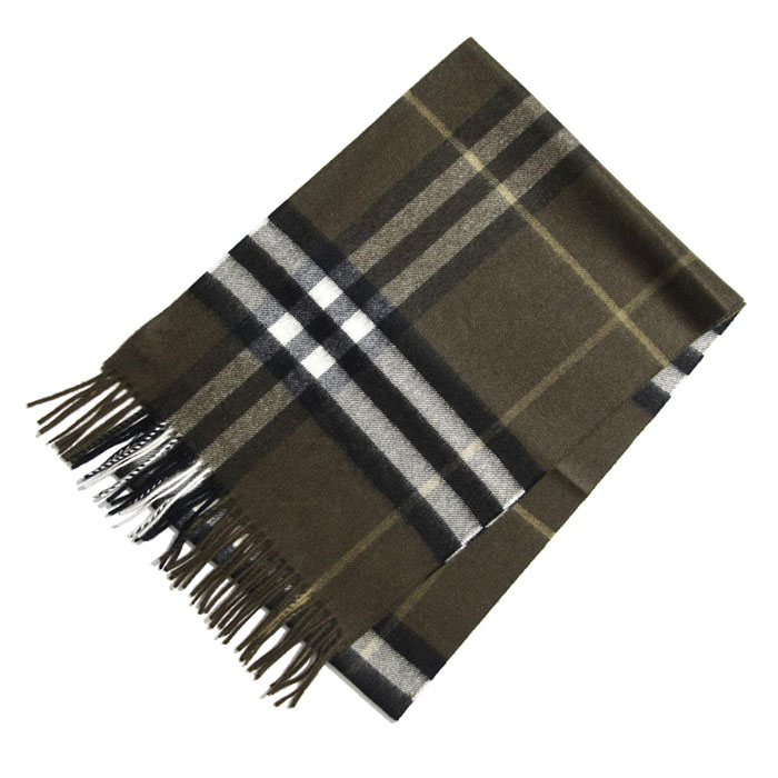 BURBERRY MUFFLER バーバリー マフラー CASHMERE SCARF 3996021 OLIVE GREEN