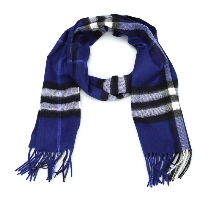 BURBERRY MUFFLER バーバリー マフラー CASHMERE SCARF 4030504 BRIGHT SAPPHIRE CHK