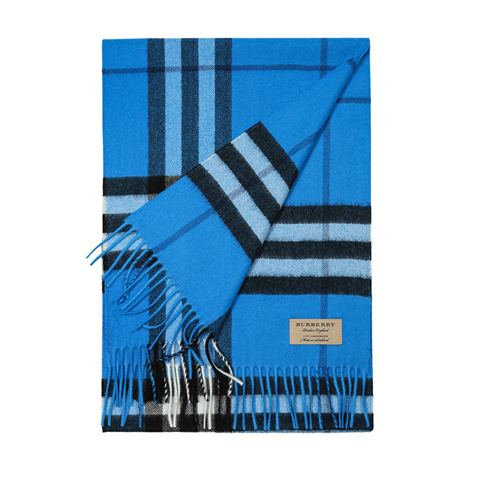 BURBERRY MUFFLER バーバリー マフラー CASHMERE SCARF 4031038 BRIGHT CORNFLOWER