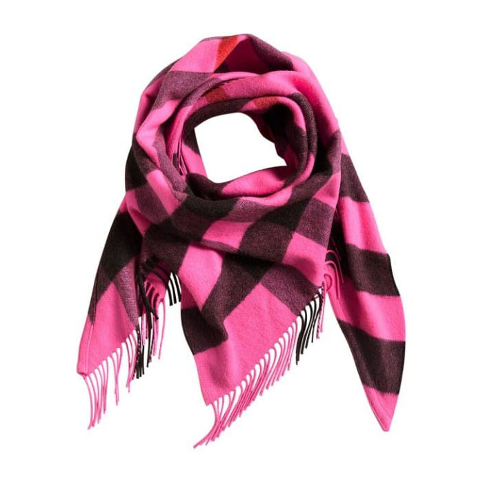 BURBERRY MUFFLER バーバリー マフラー CASHMERE SCARF 4065426 BRIGHT ROSE Pink