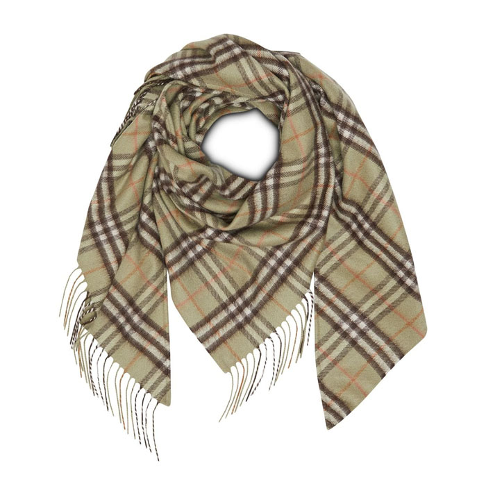 BURBERRY MUFFLER バーバリー マフラー CASHMERE SCARF 4080065 PALE POWDER GREEN