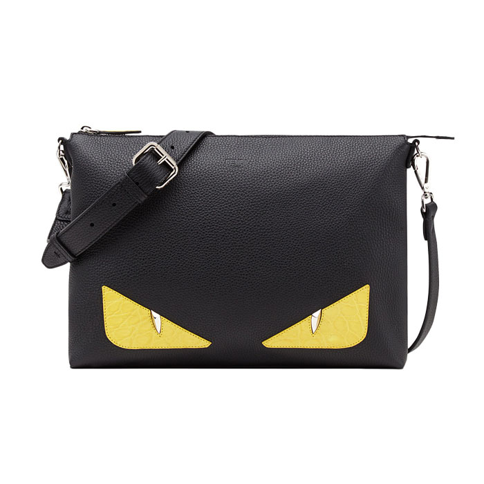 フェンディFENDI メンズブラックモンスターイエローアイバッグ 7VA433 A8V9 F0R2A BLACK