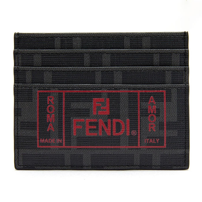 フェンディFENDI WALLET メンズウォレット 7M0164 A7SB F0P0N BLACK Leather Card Holders