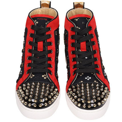 CHRISTIAN LOUBOUTIN LADY SHOES 3180107CMA3 Round Toe Rubber Sole Lace-up Casual Style Blended Fabrics