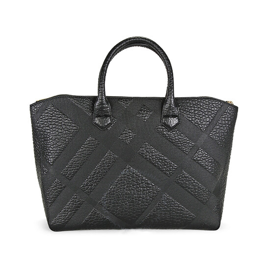 バーバリー BURBERRYレディース ハンドバッグ チェック レザー ブラック 2WAY 型押し 3928651 00100 BLACK