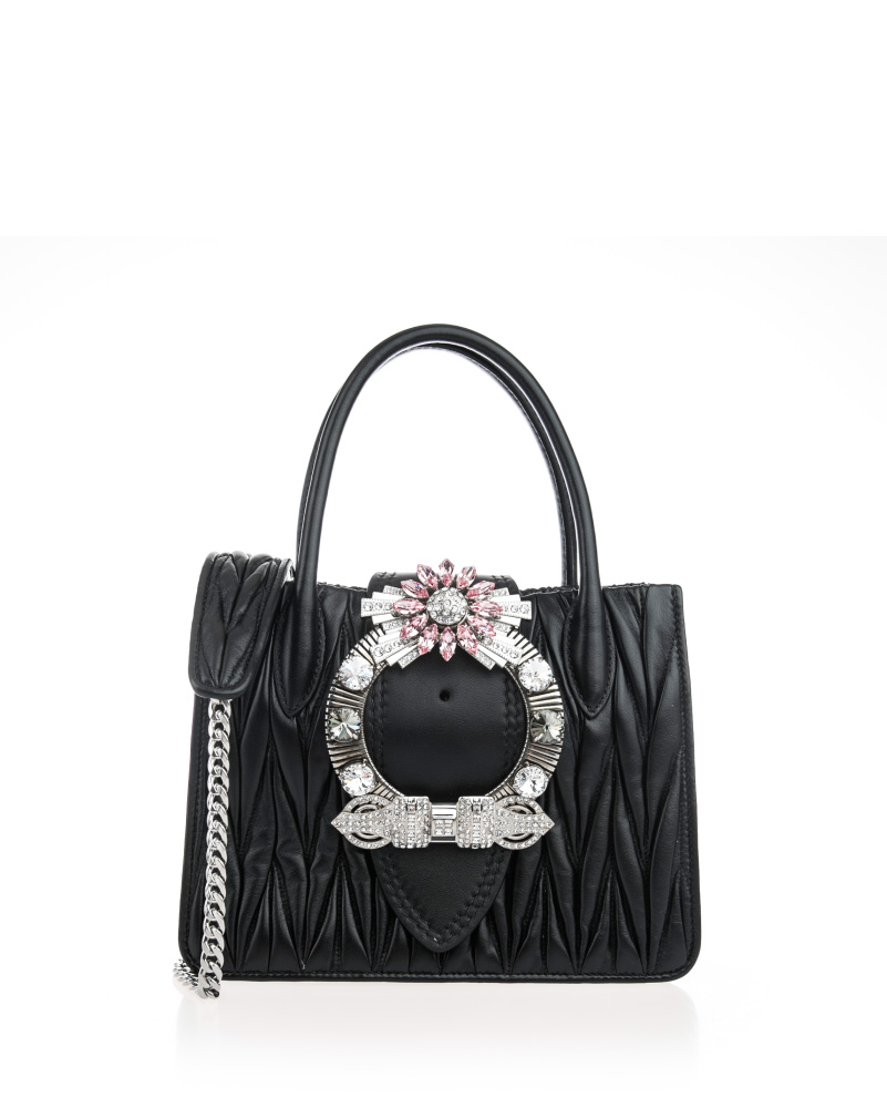 MIU MIU BAG 5BA081N88NERO  Lady matelass_ bag