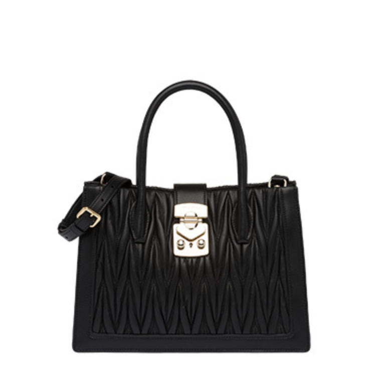 MIU MIU BAG 5BA126N88NERO Black leather bag