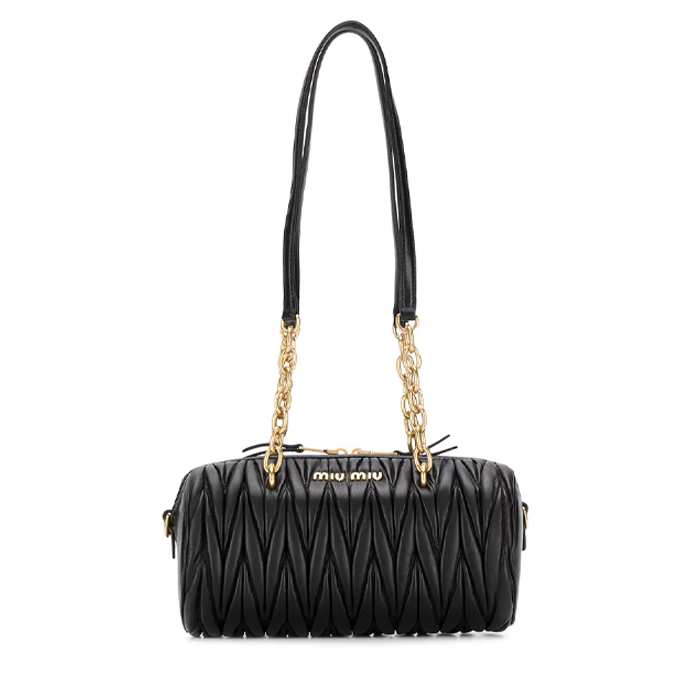 MIU MIU BAG 5BB058N88NERO matelass_ shoulder bag