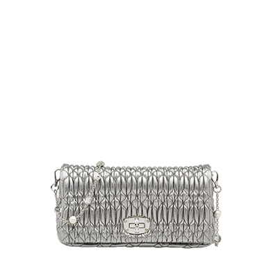 MIU MIU BAG 5BD417FVJROMO CRYSTAL LEATHER BAG