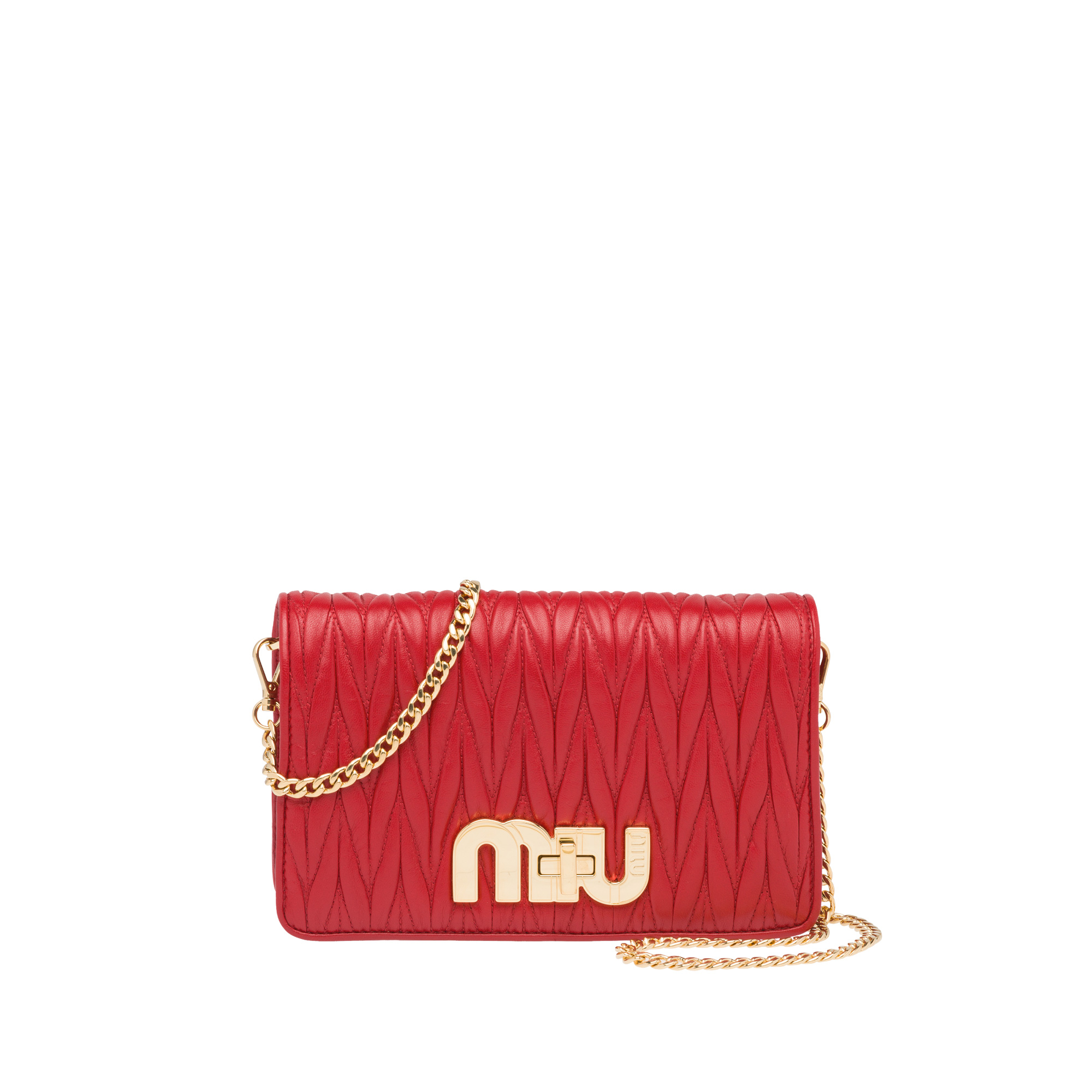 MIU MIU BAG 5BF069N88FUOC  D_LICE MIU LOGO MATELASS_ LEATHER BAG