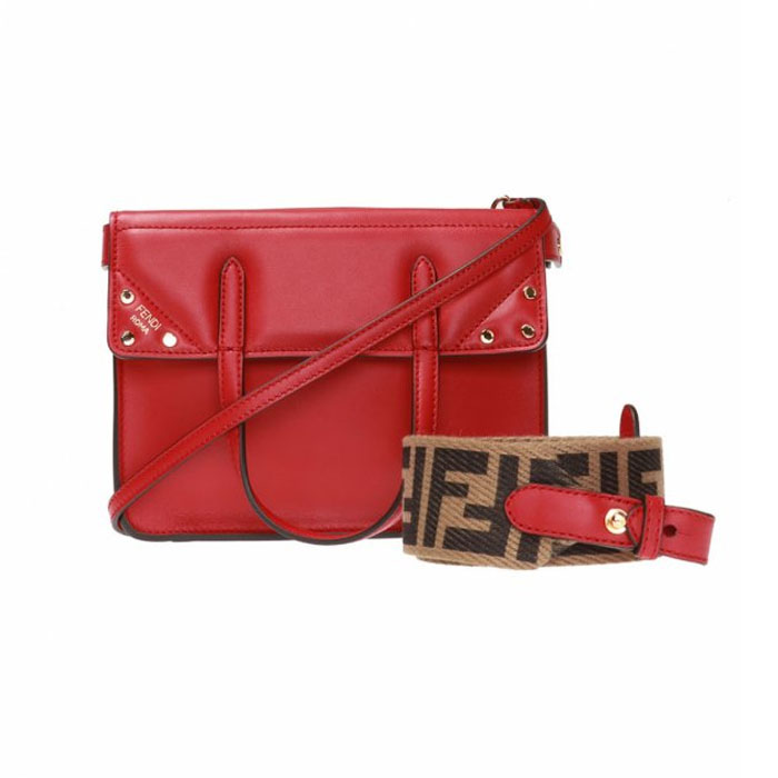 フェンディ FENDI BAG レディースバッグ 8BT306 A5DY F0MVV RED ‘FENDI FLAP’ SHOULDER BAG