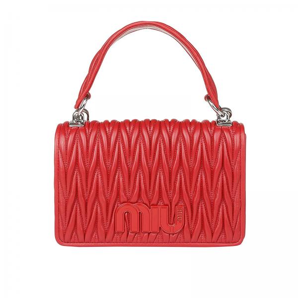 MIU MIU BAG 5BH107N88FUOC  LAMBSKIN RED