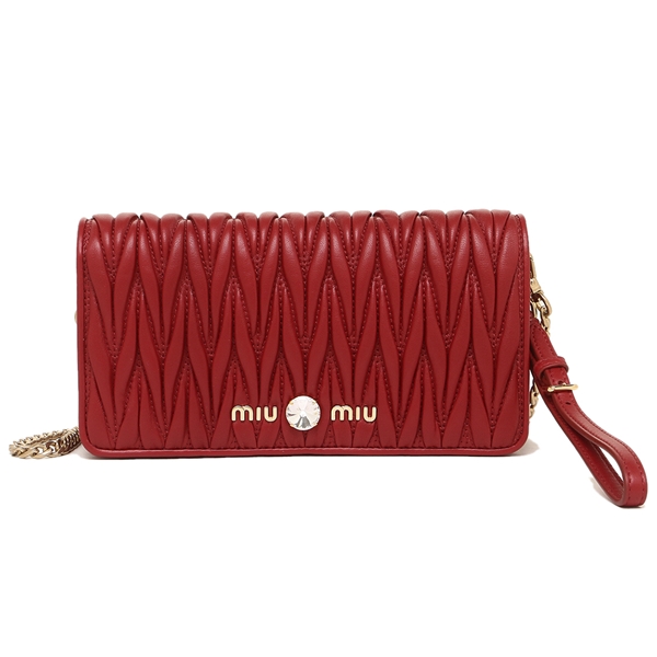 MIU MIU BAG 5DH0292B9GFUOC mini-shoulder bag Lady's shoulder bag pochette red