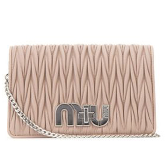 MIU MIU BAG 5BF069N88CAMM D_LICE MIU LOGO MATELASS_ LEATHER BAG