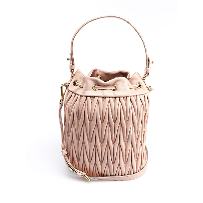 MIU MIU BAG 5BE037N88CAMM Bucket Bag Matelasse`