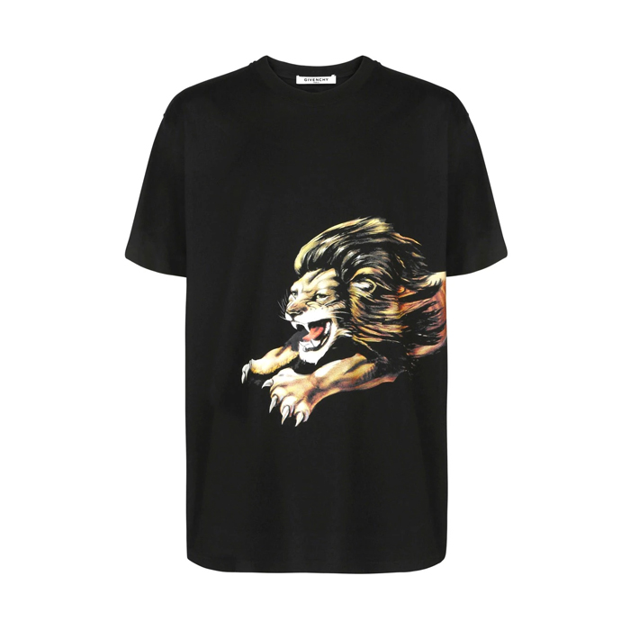 ジバンシィGIVENCHY メンズ レオプリント特大Tシャツ BM70ED3002 001